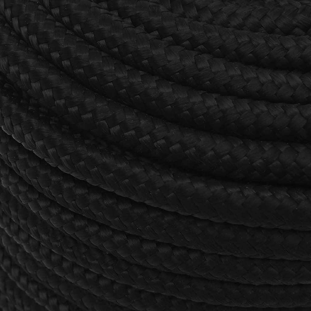 Corda de trabalho 14 mm 50 m poliéster preto