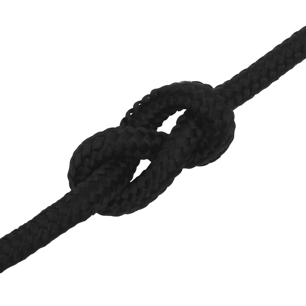 Corda de trabalho 14 mm 50 m poliéster preto