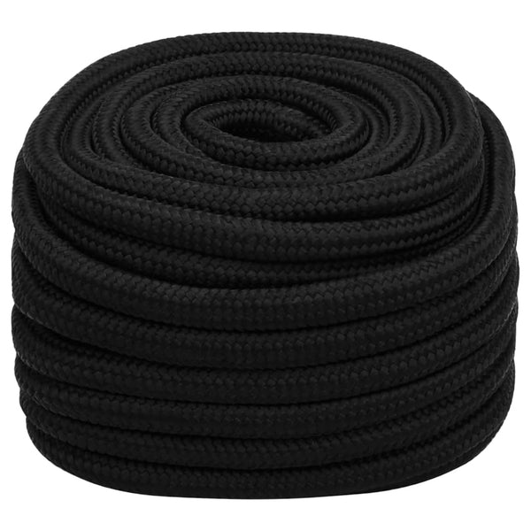 Corda de trabalho 20 mm 50 m poliéster preto
