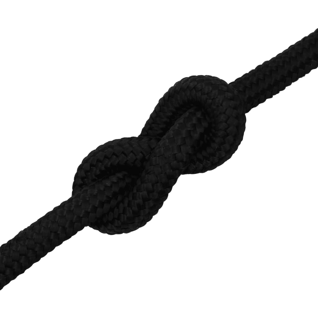 Corda de trabalho 20 mm 50 m poliéster preto