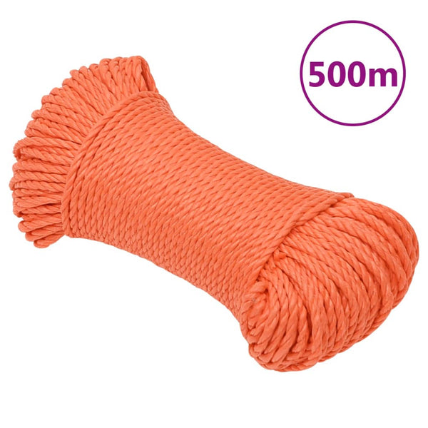Corda de trabalho 3 mm 500 m polipropileno cor laranja