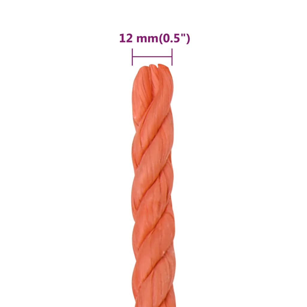 Corda de trabalho 12 mm 25 m polipropileno laranja