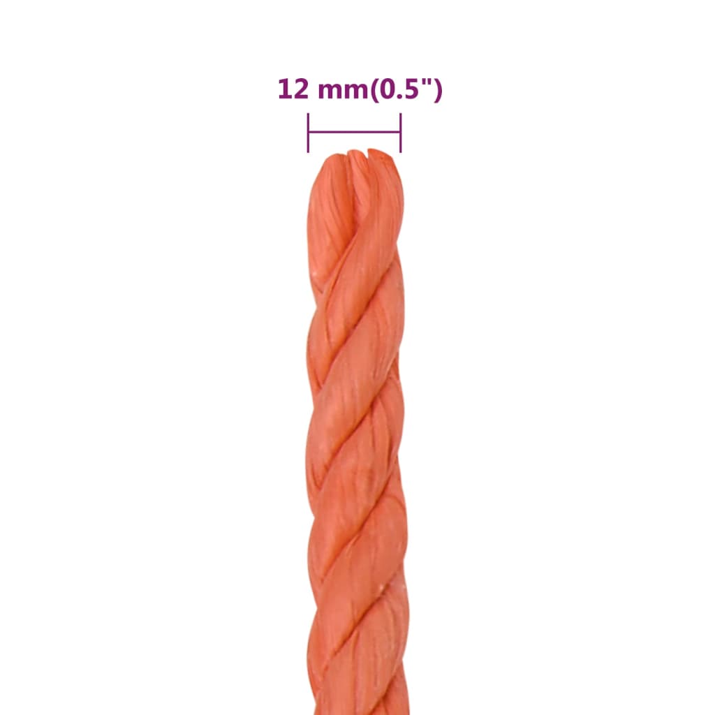 Corda de trabalho 12 mm 50 m polipropileno laranja