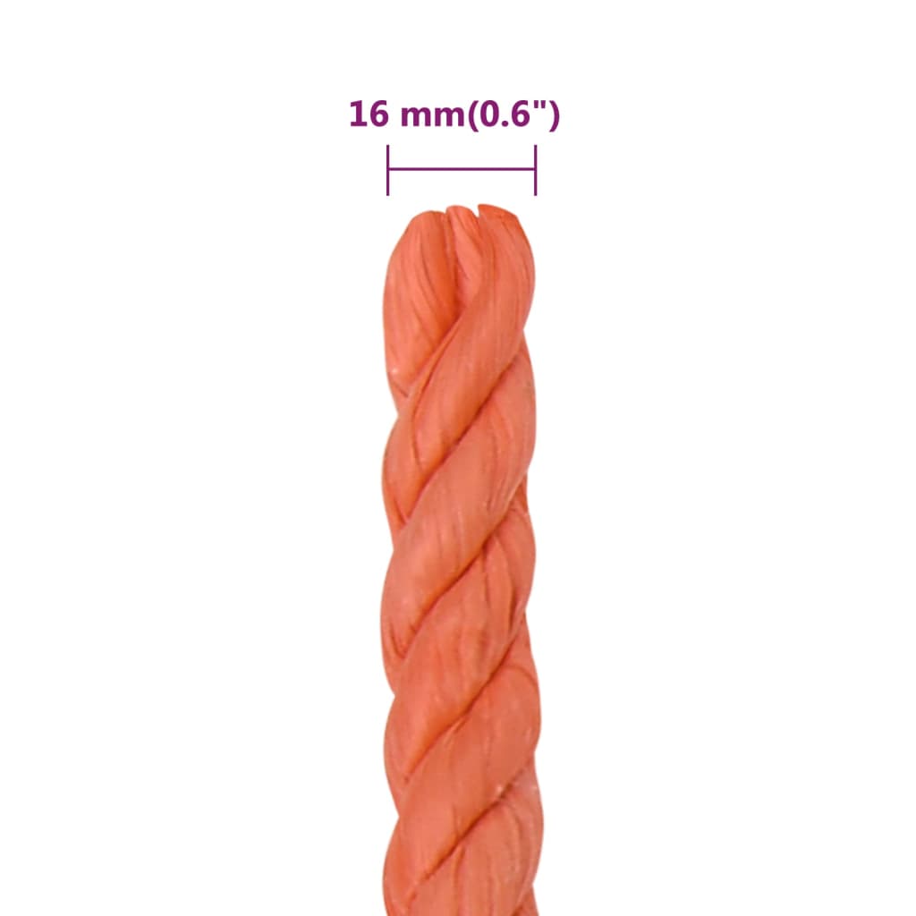 Corda de trabalho 16 mm 50 m polipropileno laranja