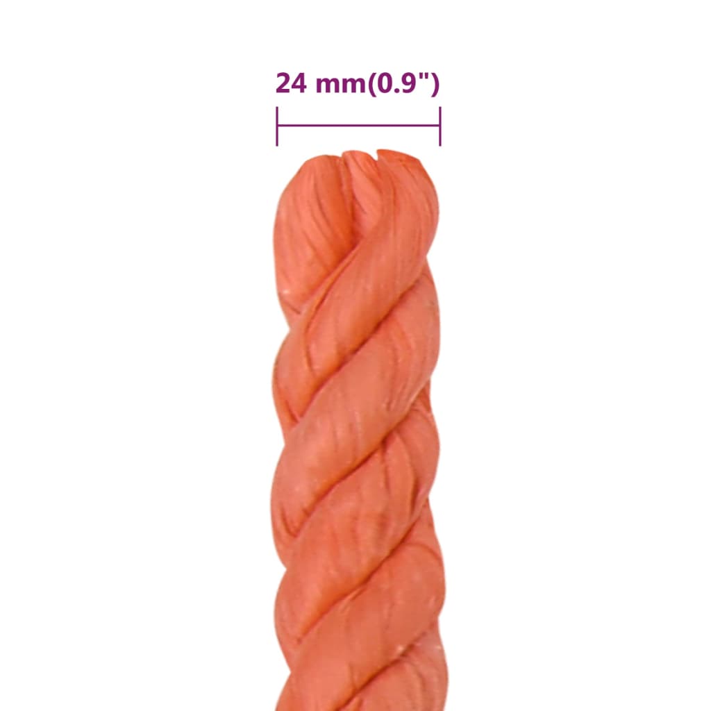Corda de trabalho 24 mm 25 m polipropileno laranja