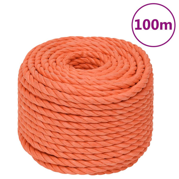 Corda de trabalho 24 mm 100 m polipropileno cor laranja