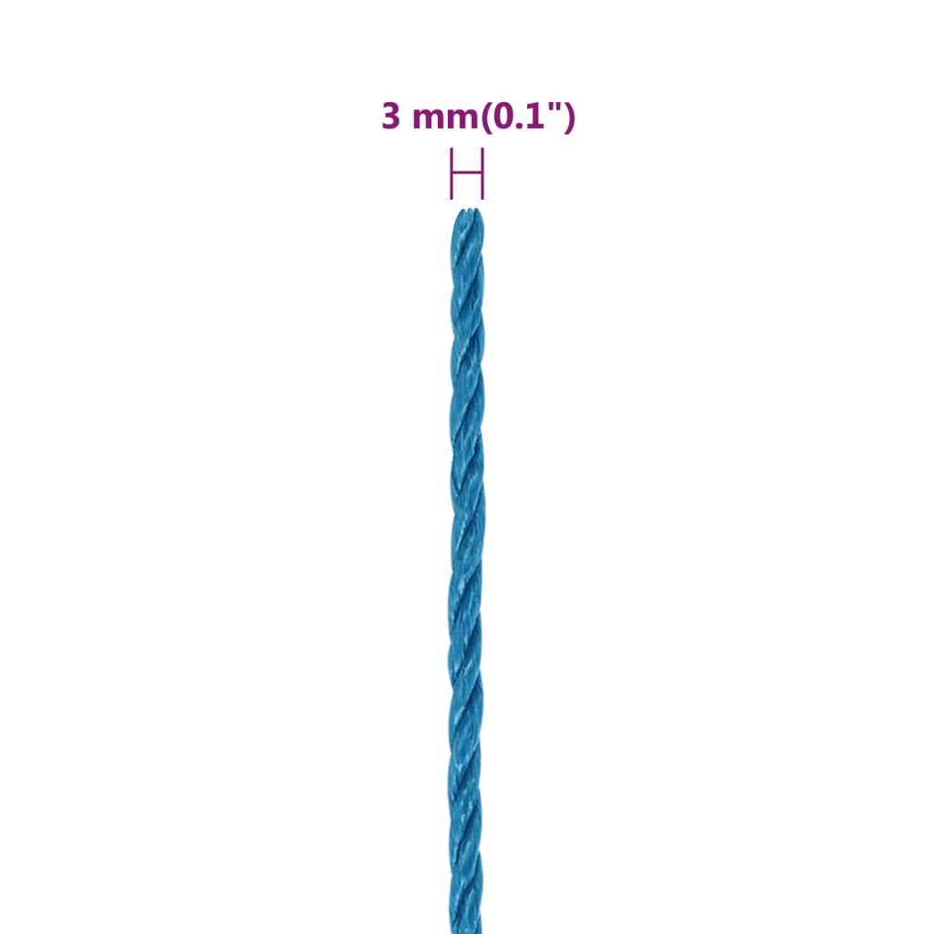 Corda de trabalho 3 mm 100 m polipropileno azul