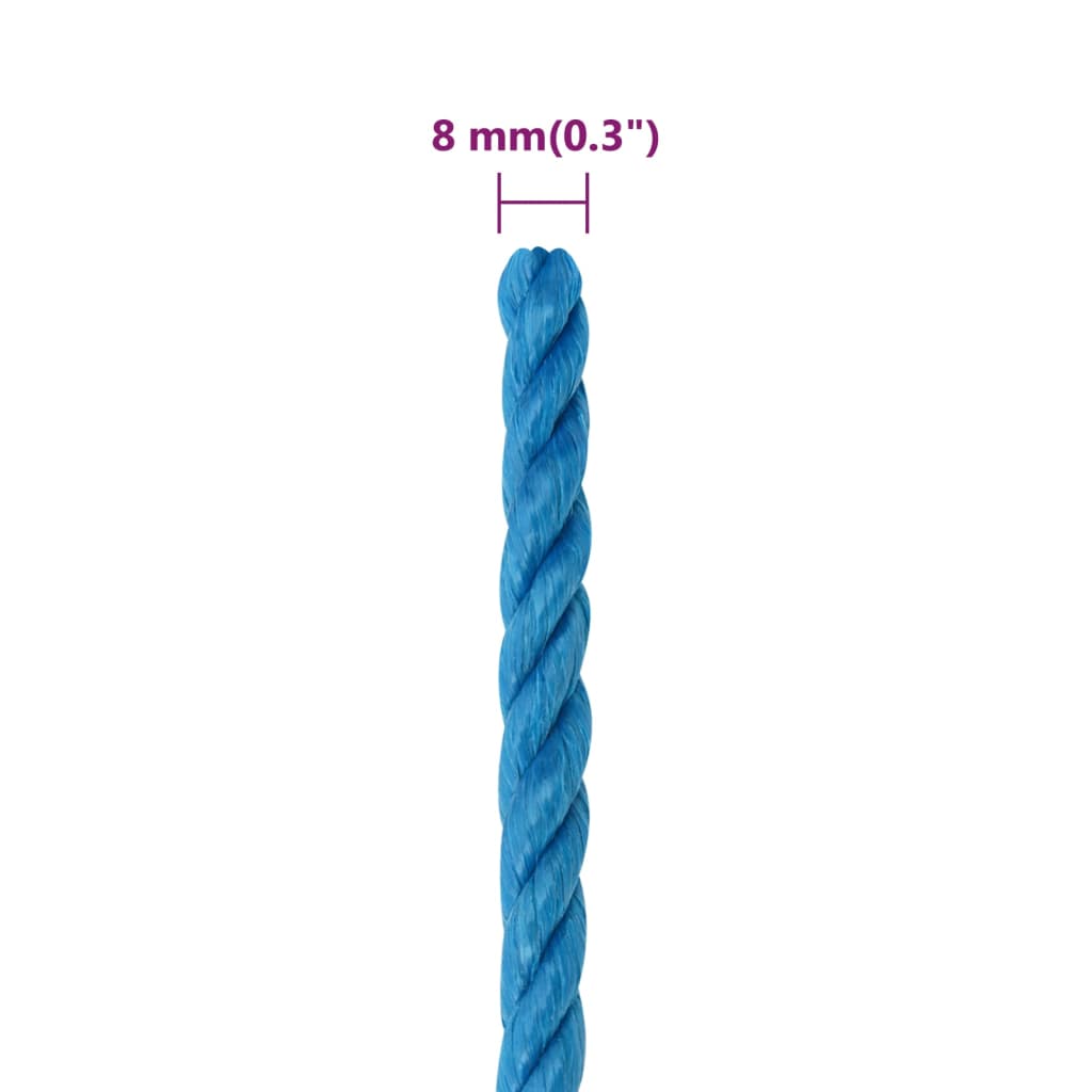 Corda de trabalho 8 mm 250 m polipropileno azul