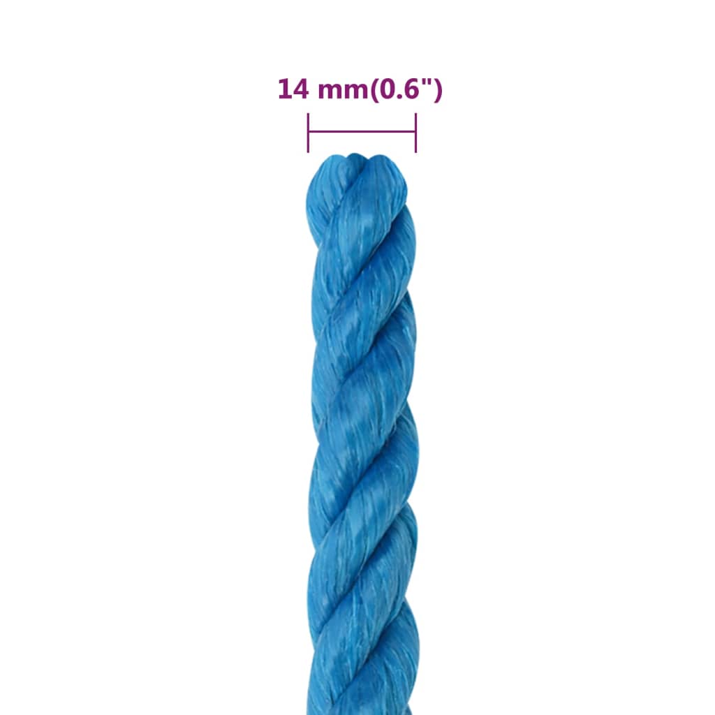 Corda de trabalho 14 mm 50 m polipropileno azul