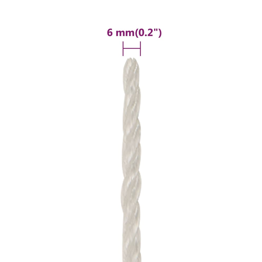 Corda de trabalho 6 mm 25 m polipropileno branco