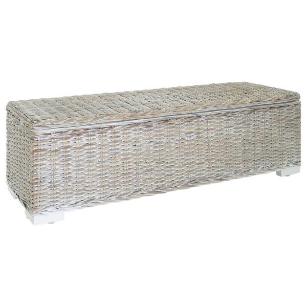 Caixa arrumação 110cm vime kubu natural/mogno maciça branco