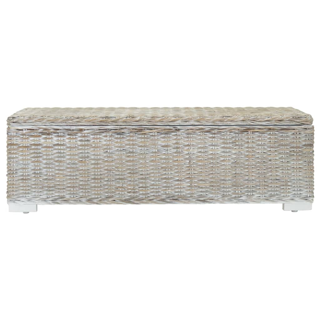 Caixa arrumação 110cm vime kubu natural/mogno maciça branco