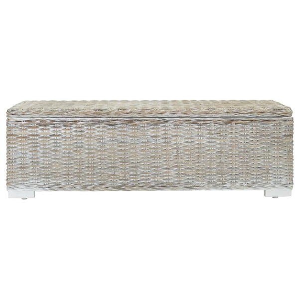 Caixa arrumação 110cm vime kubu natural/mogno maciça branco