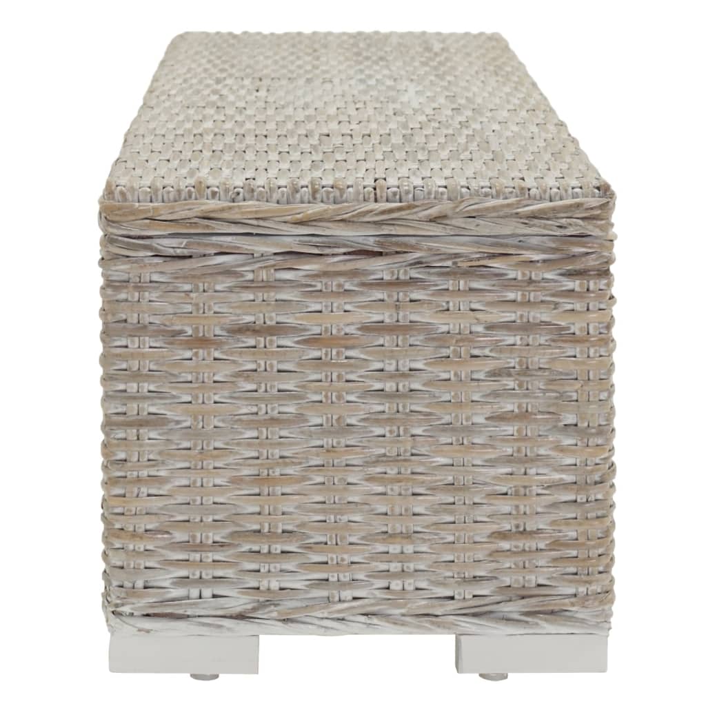 Caixa arrumação 110cm vime kubu natural/mogno maciça branco