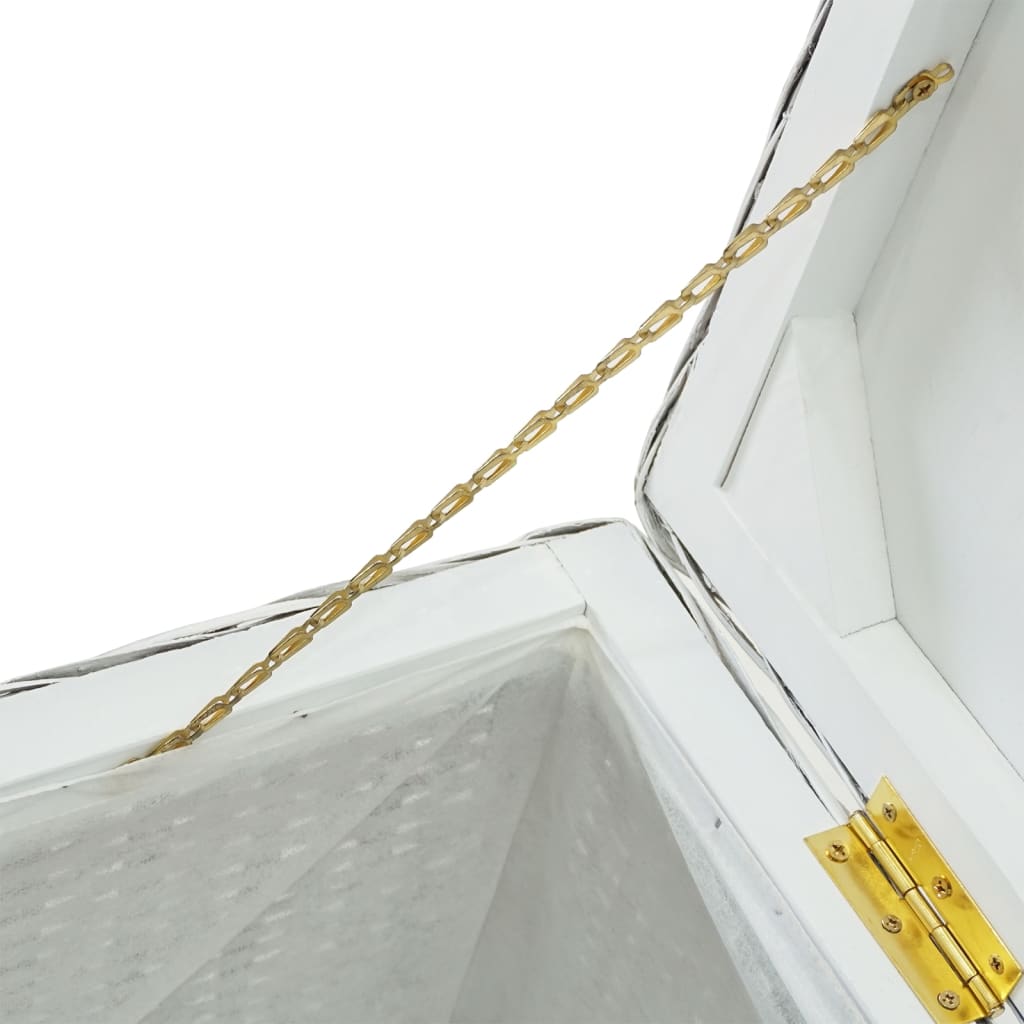 Caixa arrumação 110cm vime kubu natural/mogno maciça branco