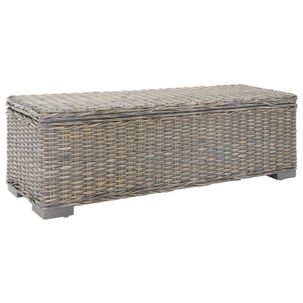 Caixa arrumação 110 cm vime kubu natural/mogno maciça cinza