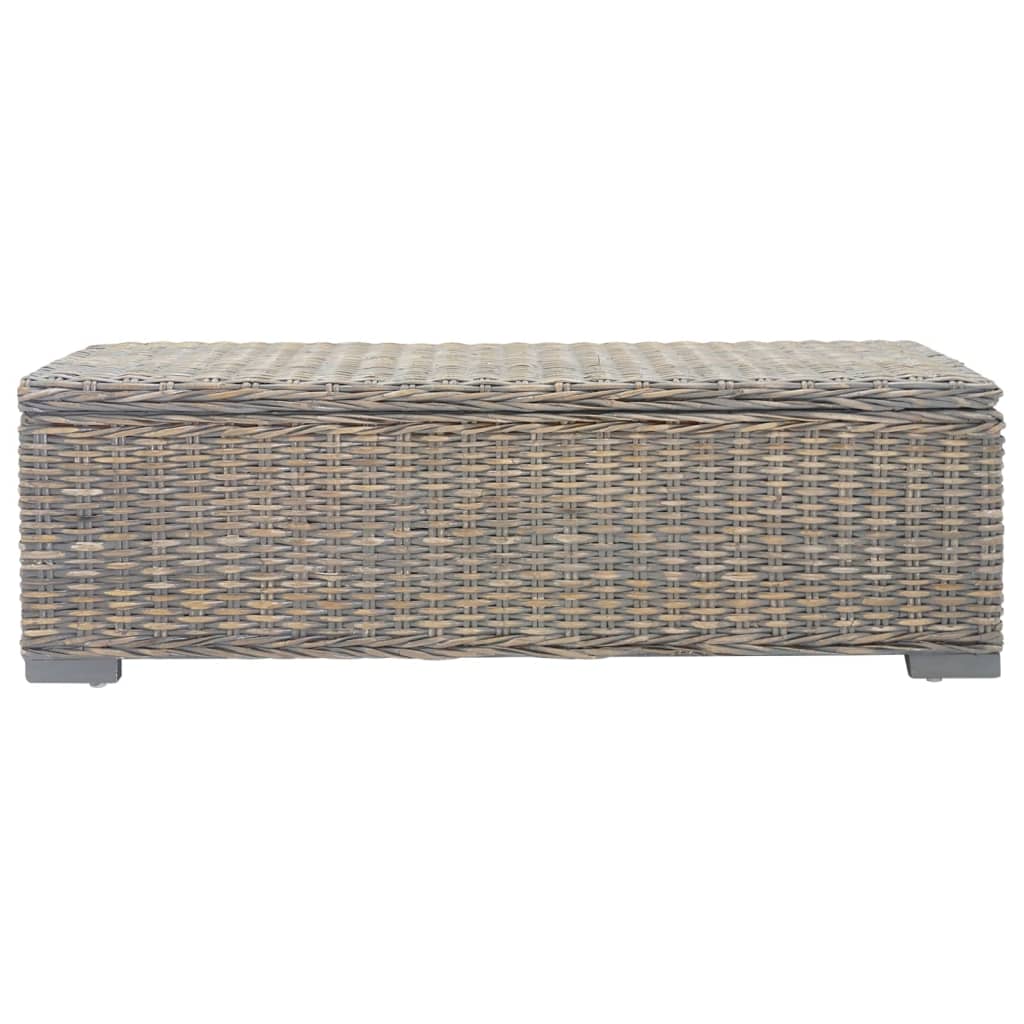 Caixa arrumação 110 cm vime kubu natural/mogno maciça cinza