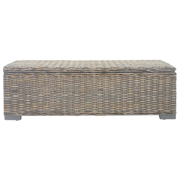 Caixa arrumação 110 cm vime kubu natural/mogno maciça cinza