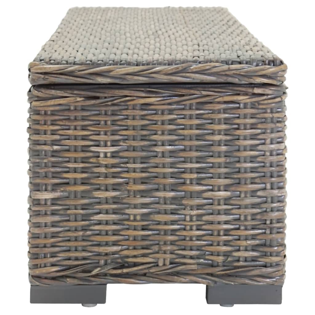 Caixa arrumação 110 cm vime kubu natural/mogno maciça cinza