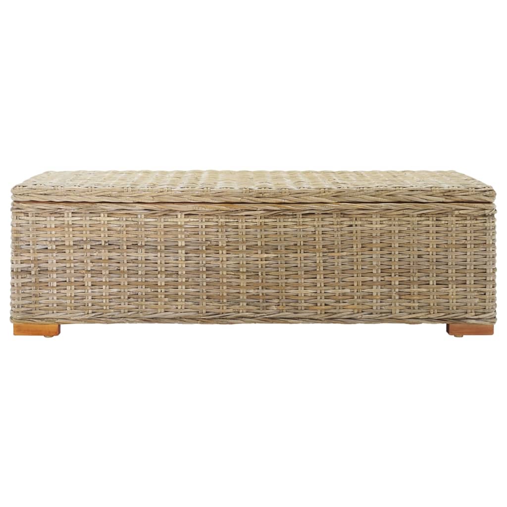 Caixa de arrumação 110 cm vime kubu natural/mogno maciça