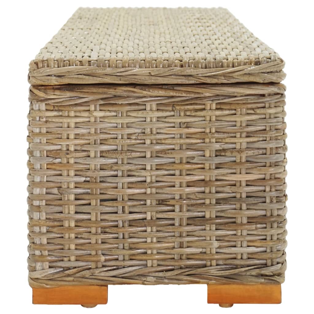 Caixa de arrumação 110 cm vime kubu natural/mogno maciça