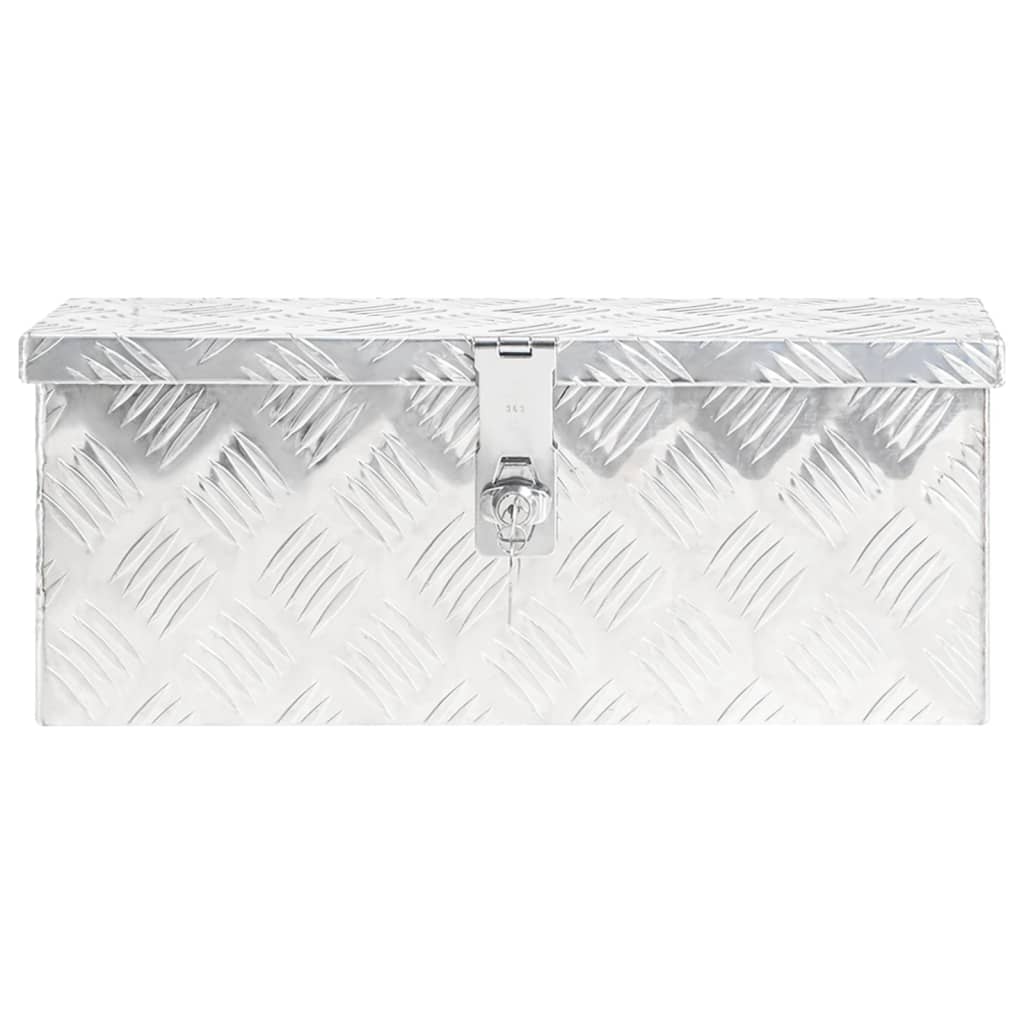 Caixa de arrumação 50x15x20,5 cm alumínio prateado