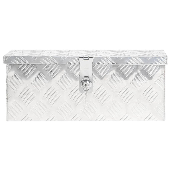 Caixa de arrumação 50x15x20,5 cm alumínio prateado