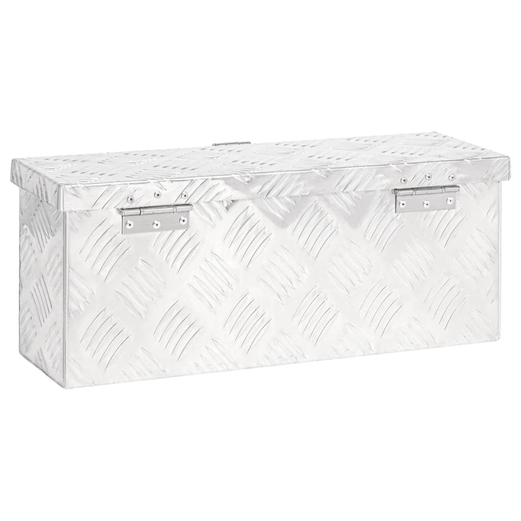 Caixa de arrumação 50x15x20,5 cm alumínio prateado