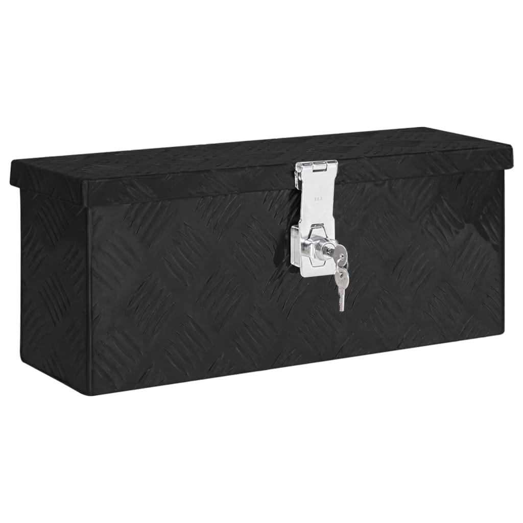 Caixa de arrumação 50x15x20,5 cm alumínio preto