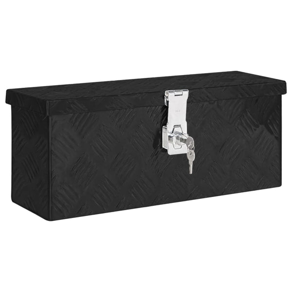 Caixa de arrumação 50x15x20,5 cm alumínio preto