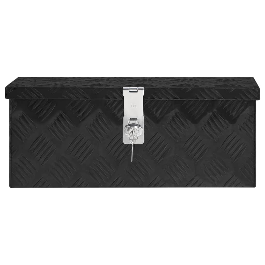 Caixa de arrumação 50x15x20,5 cm alumínio preto