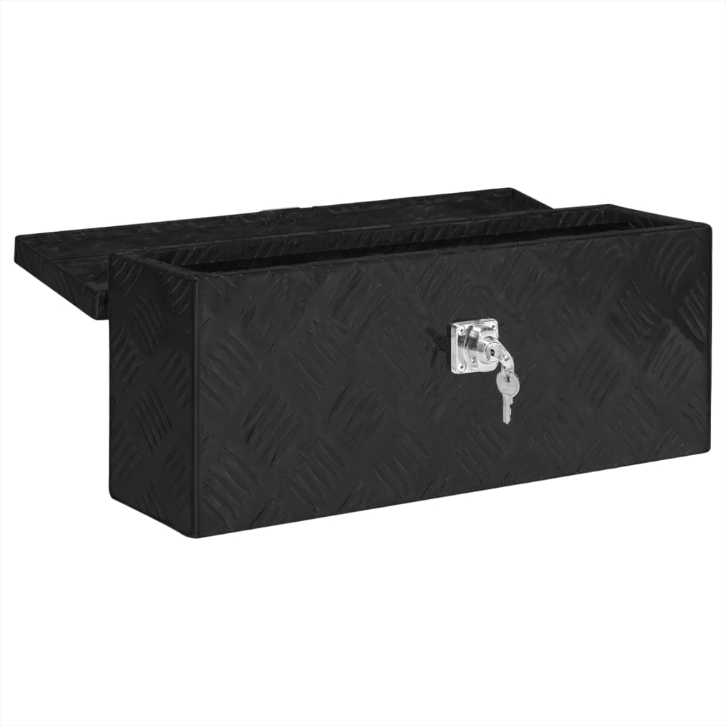 Caixa de arrumação 50x15x20,5 cm alumínio preto