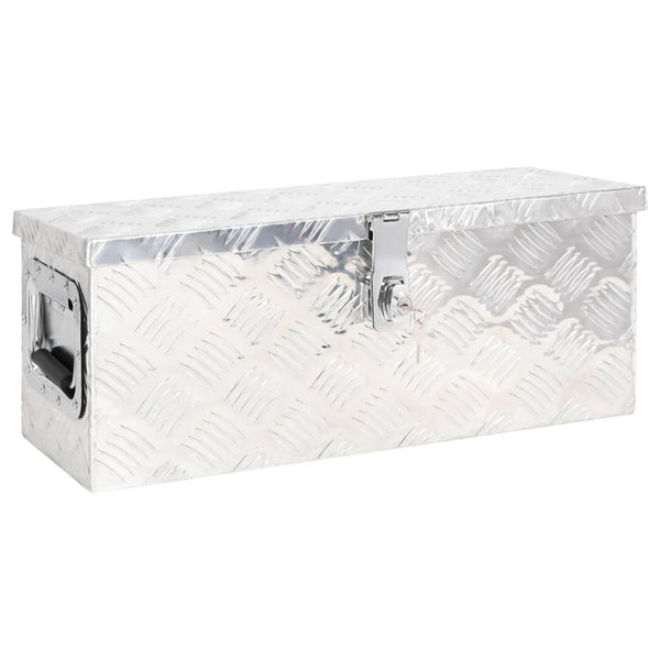 Caixa de arrumação 60x23,5x23 cm alumínio prateado