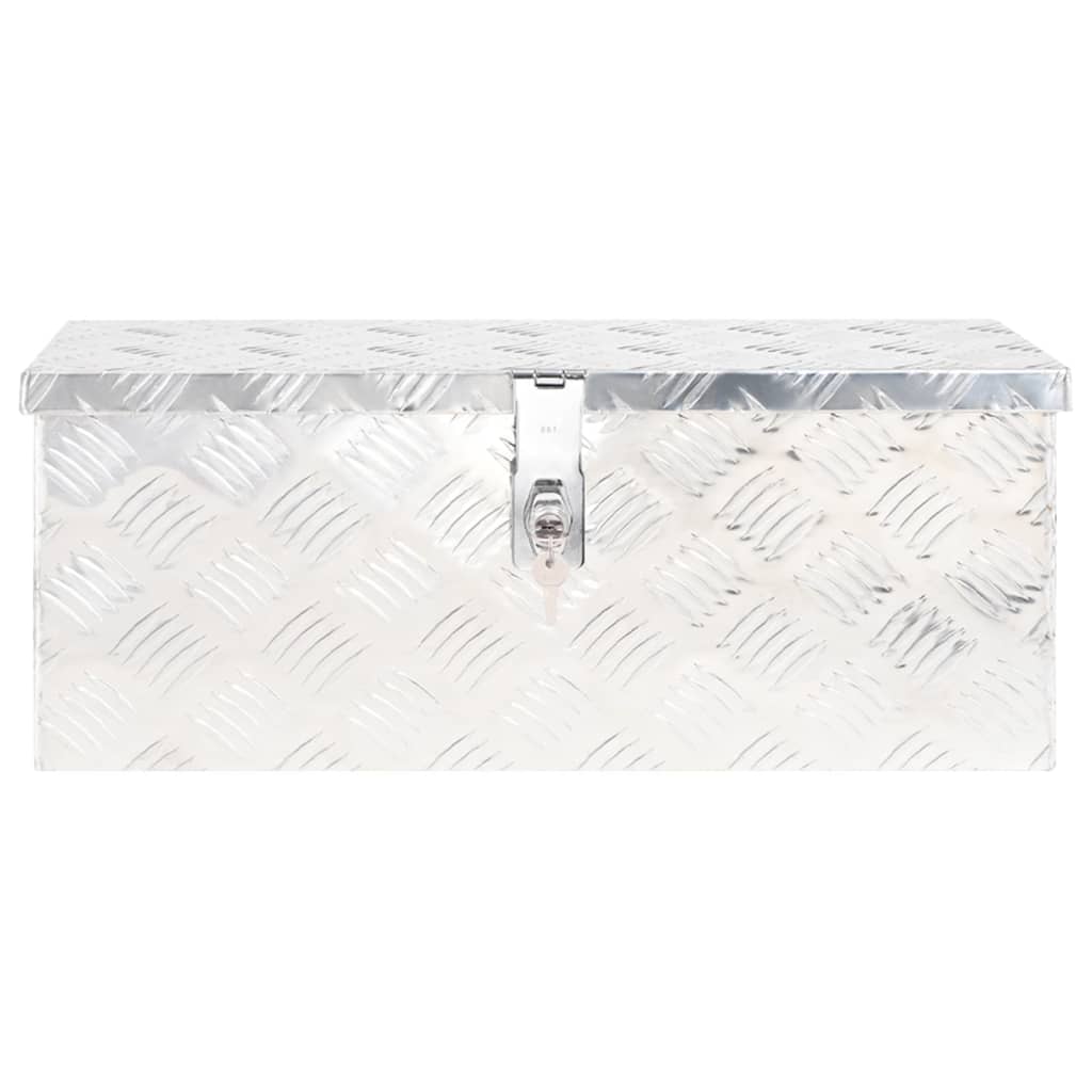Caixa de arrumação 60x23,5x23 cm alumínio prateado