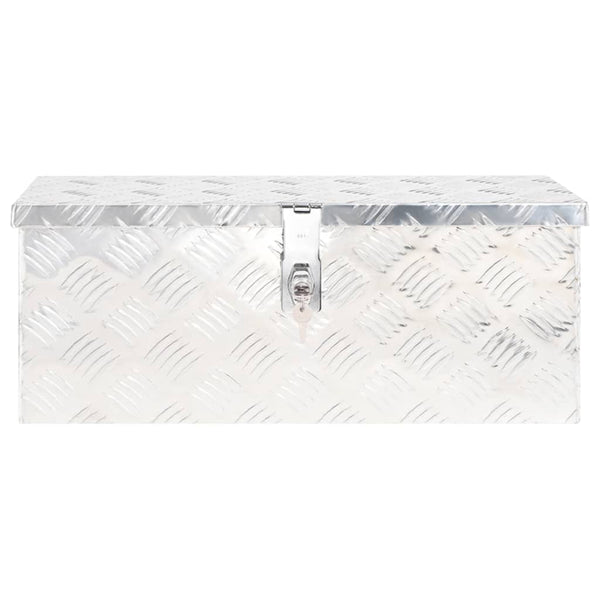 Caixa de arrumação 60x23,5x23 cm alumínio prateado
