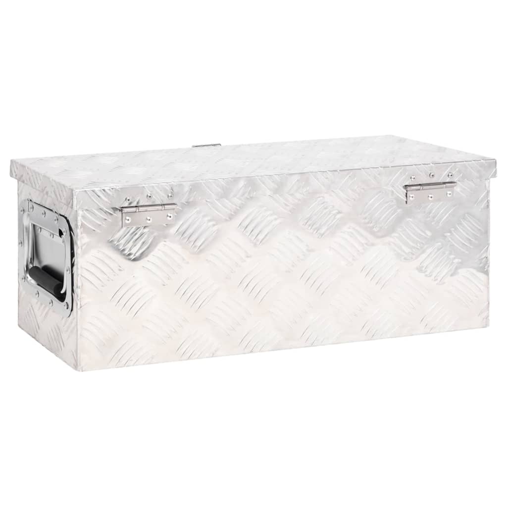 Caixa de arrumação 60x23,5x23 cm alumínio prateado