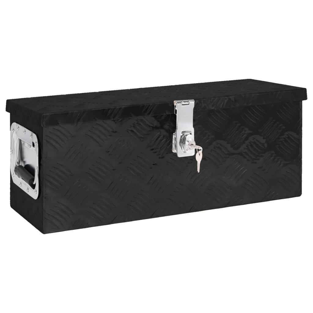 Caixa de arrumação 60x23,5x23 cm alumínio preto