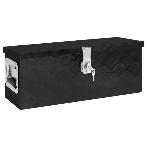 Caixa de arrumação 60x23,5x23 cm alumínio preto