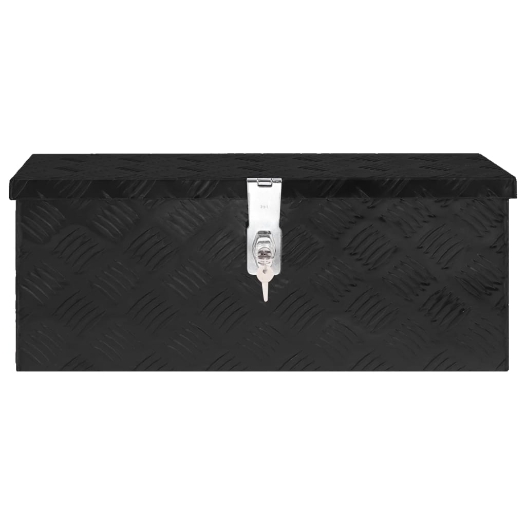 Caixa de arrumação 60x23,5x23 cm alumínio preto