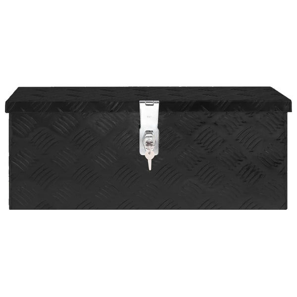 Caixa de arrumação 60x23,5x23 cm alumínio preto