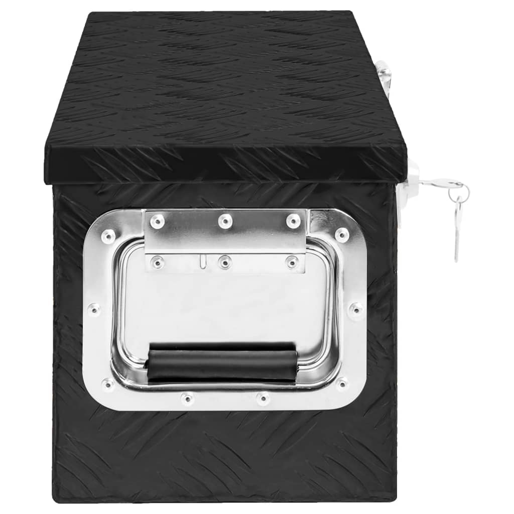 Caixa de arrumação 60x23,5x23 cm alumínio preto