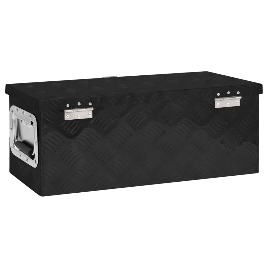 Caixa de arrumação 60x23,5x23 cm alumínio preto