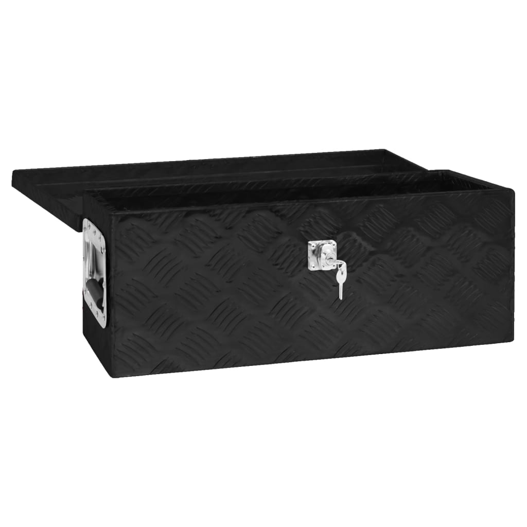 Caixa de arrumação 60x23,5x23 cm alumínio preto