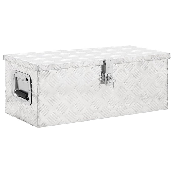 Caixa de arrumação 70x31x27 cm alumínio prateado