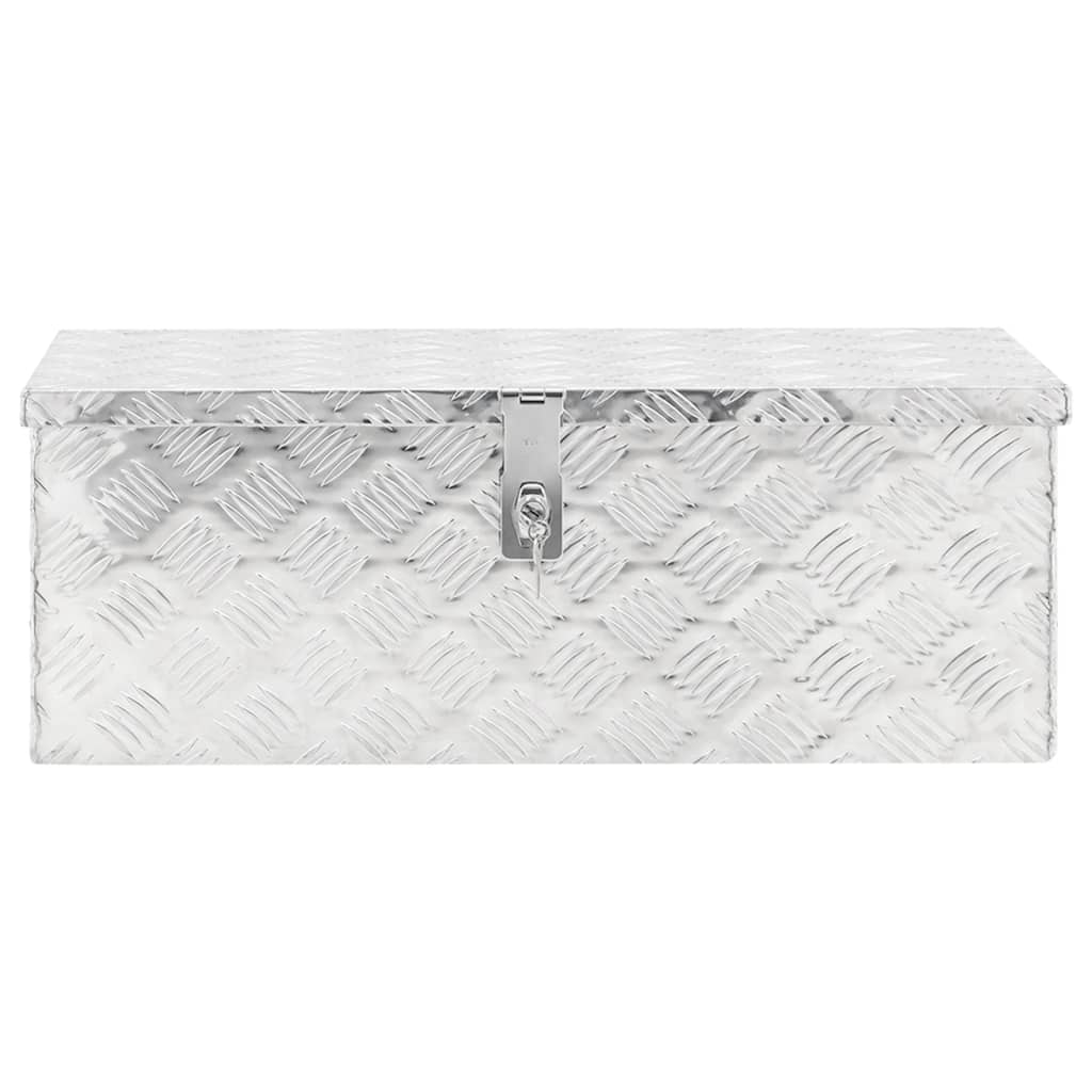 Caixa de arrumação 70x31x27 cm alumínio prateado