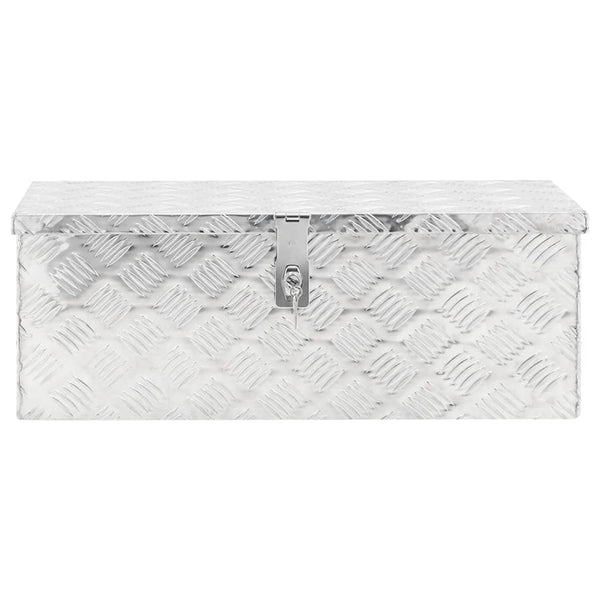 Caixa de arrumação 70x31x27 cm alumínio prateado