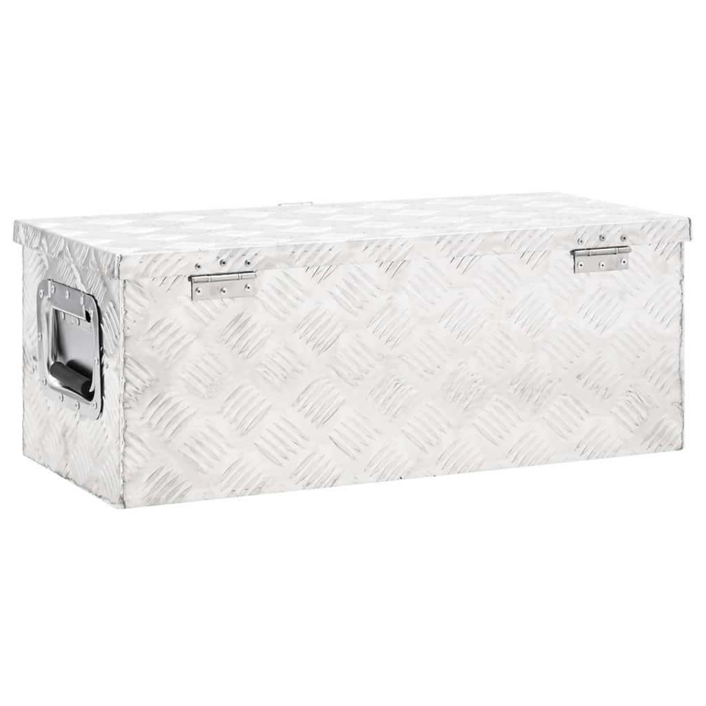 Caixa de arrumação 70x31x27 cm alumínio prateado