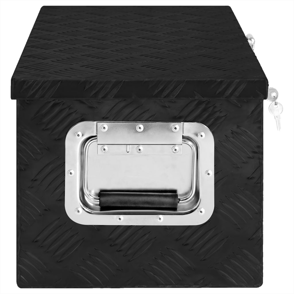 Caixa de arrumação 70x31x27 cm alumínio preto
