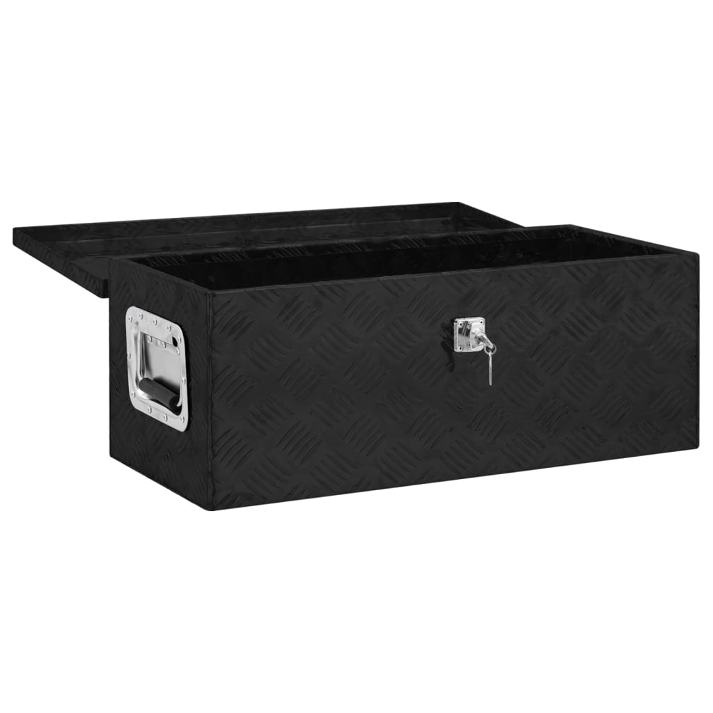 Caixa de arrumação 70x31x27 cm alumínio preto