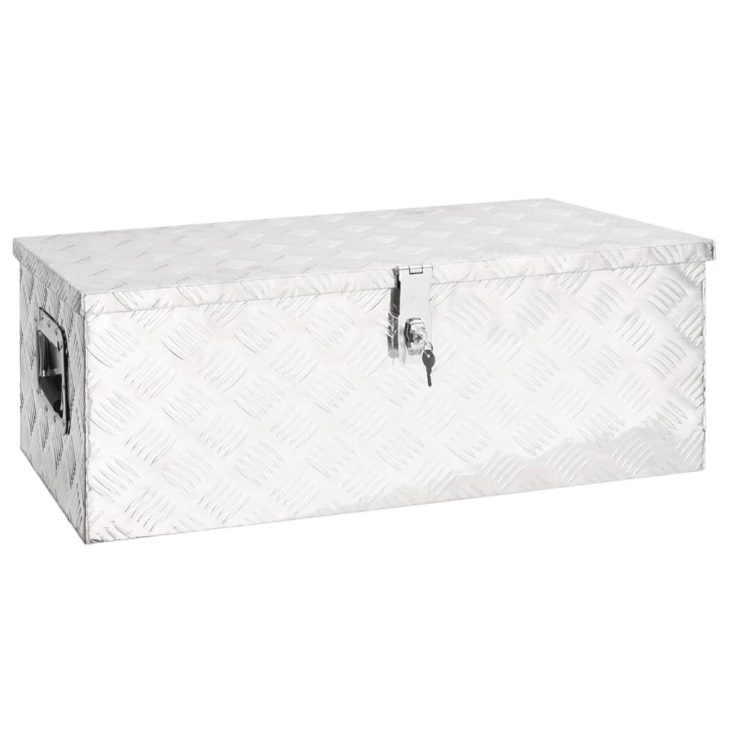 Caixa de arrumação 80x39x30 cm alumínio prateado
